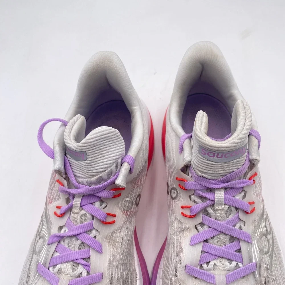 Saucony Kinvara 14 Running Shoes Women 8.5 White Pink Purple S11020-241 Athletic